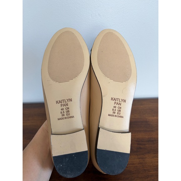 Kaitlyn Pan beige and black cap-toe ballet flats size EU 39/US 8.5 - Picture 5 of 5